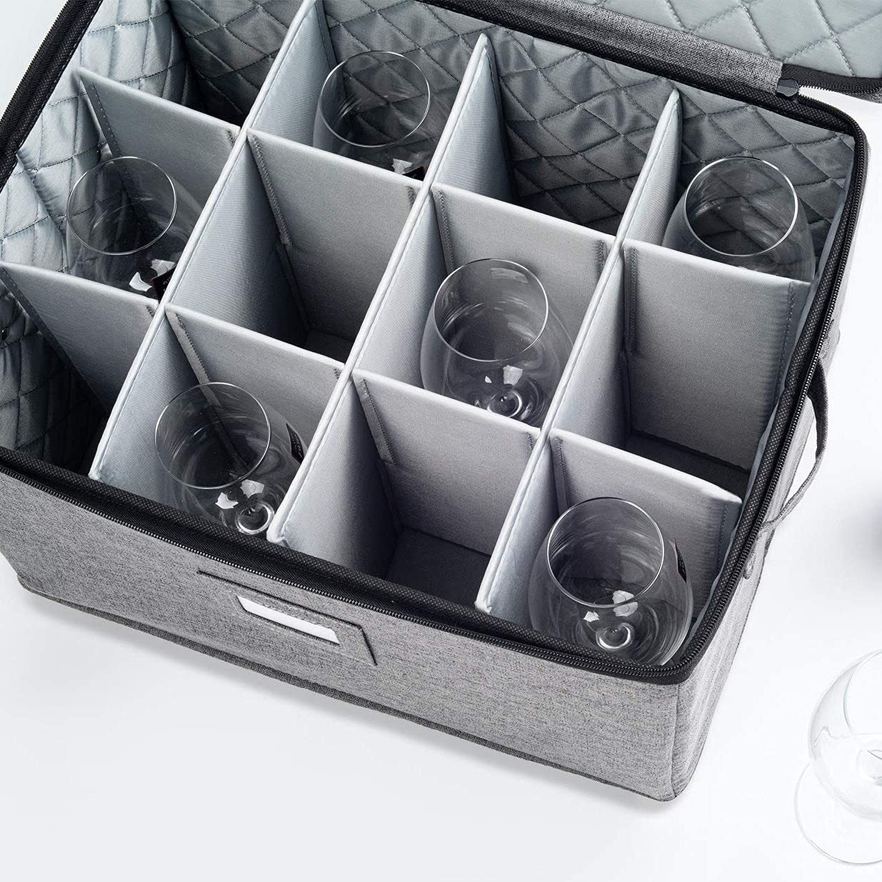 Die Aufbewahrung von Weinglas bietet Platz für 12 Weingläser oder eine faltbare -Aufbewahrungsbox, die auch zur Aufbewahrung von Kleidung verwendet werden kann