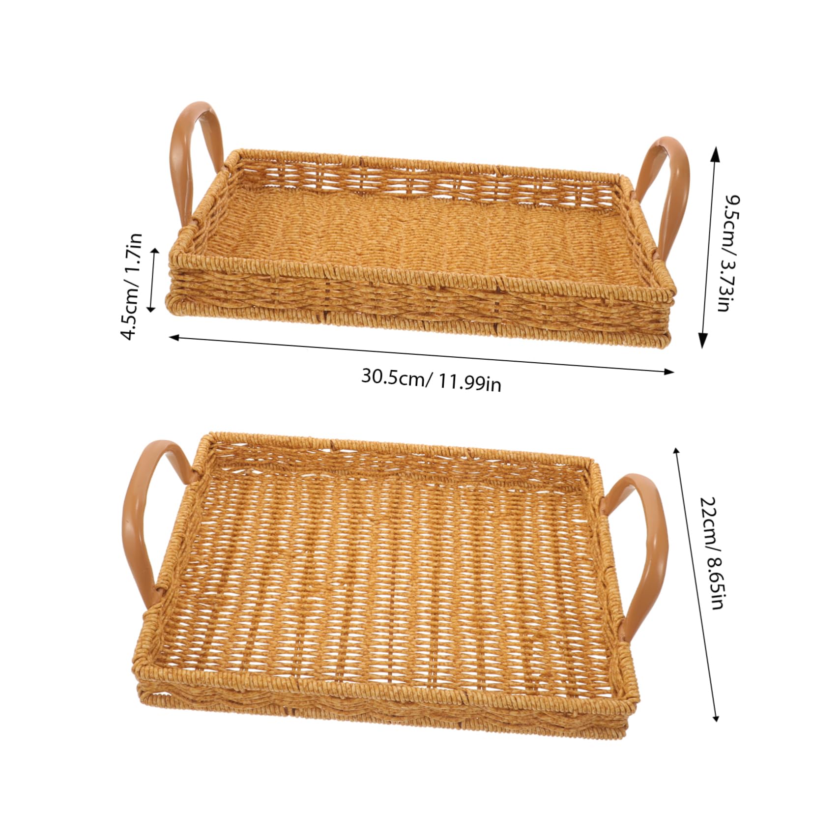 COLLBATH Fruit Basket Woven Storage Basket Bread Basket Baskets Woven Basket Woven Trays for Decor Kitchen Basket Fruit Container Fruit Holder Imitation Rattan Basket Plastic re-usable