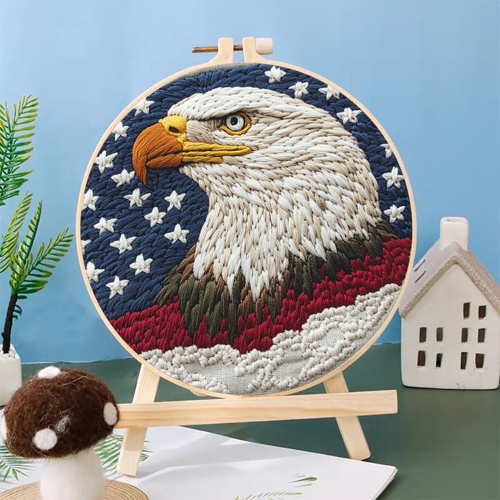 Punch Needle Kits Eagle and Flag 20x20cm-4 image 2