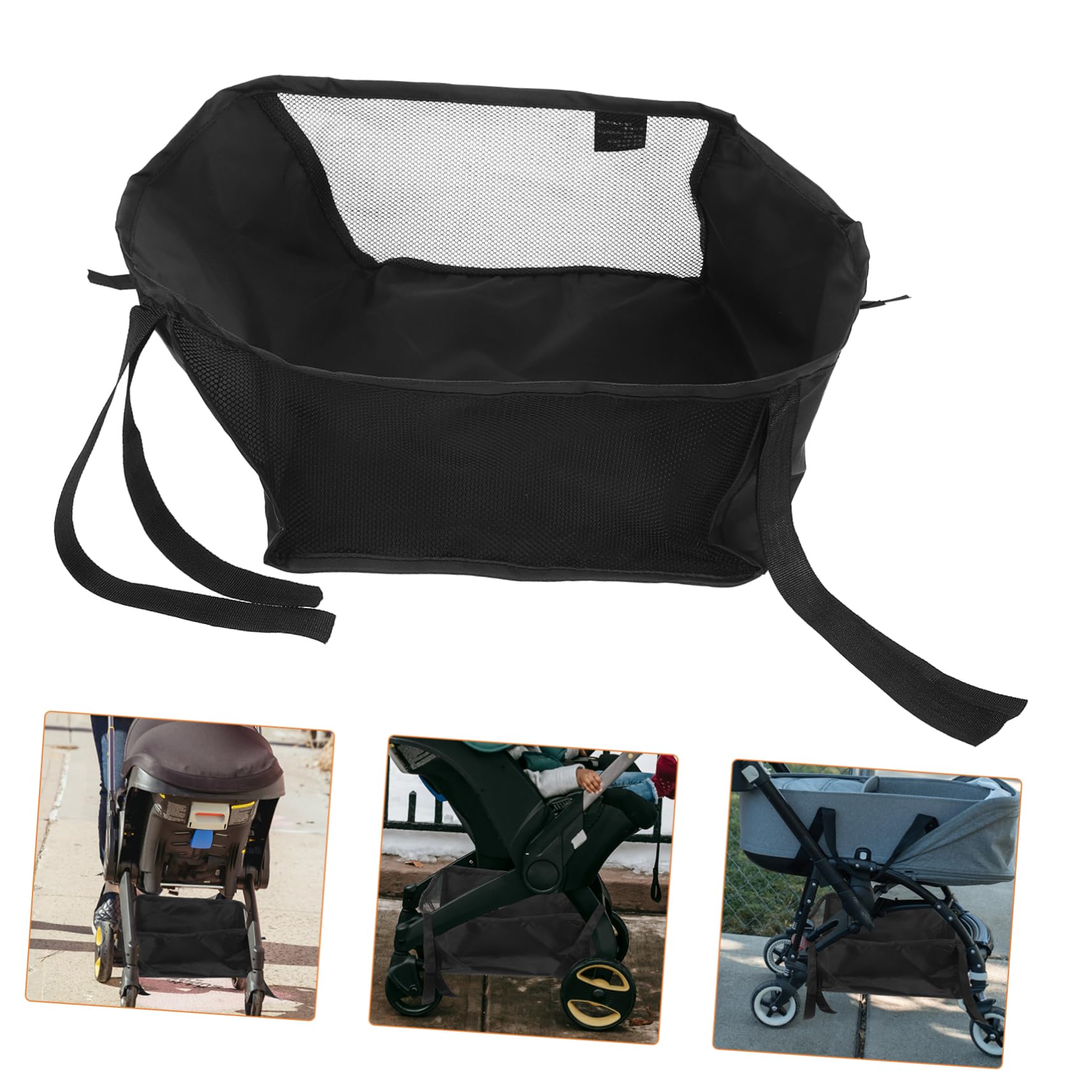 Organizer per Passeggino Oxford Nero, Facile da Installare e Multifunzionale per Neogenitori, per Shopping e Viaggi Carrozzina