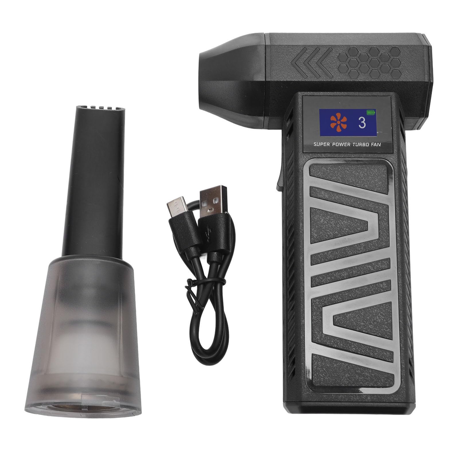 Generic Soffiatore a Batteria Ricaricabile Ad Alta velocità per Spolverino Elettrico per Auto con Tastiera, Realizzato in Materiale Resistente Alle Alte Temperature