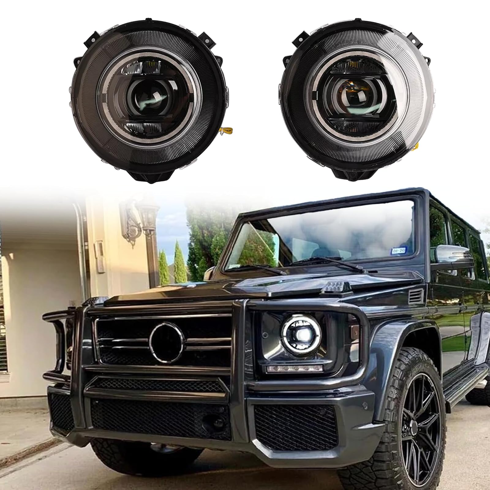 W463 Upgrade Headlight Assembly Set With W464 New G Class Fits For Mercedes Benz G Class G350 G500 G550 G63 G65 2009-2018 Dynamic LED Front Lamp 2Pcs