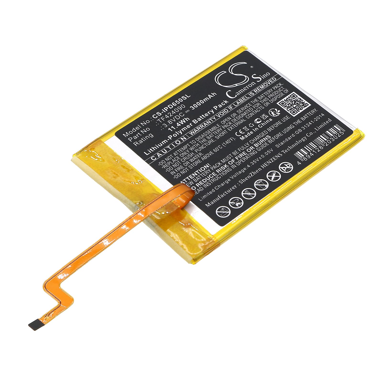 3000mAh / 11.4Wh Replacement Battery for Apple iPod Video 5th 5.5