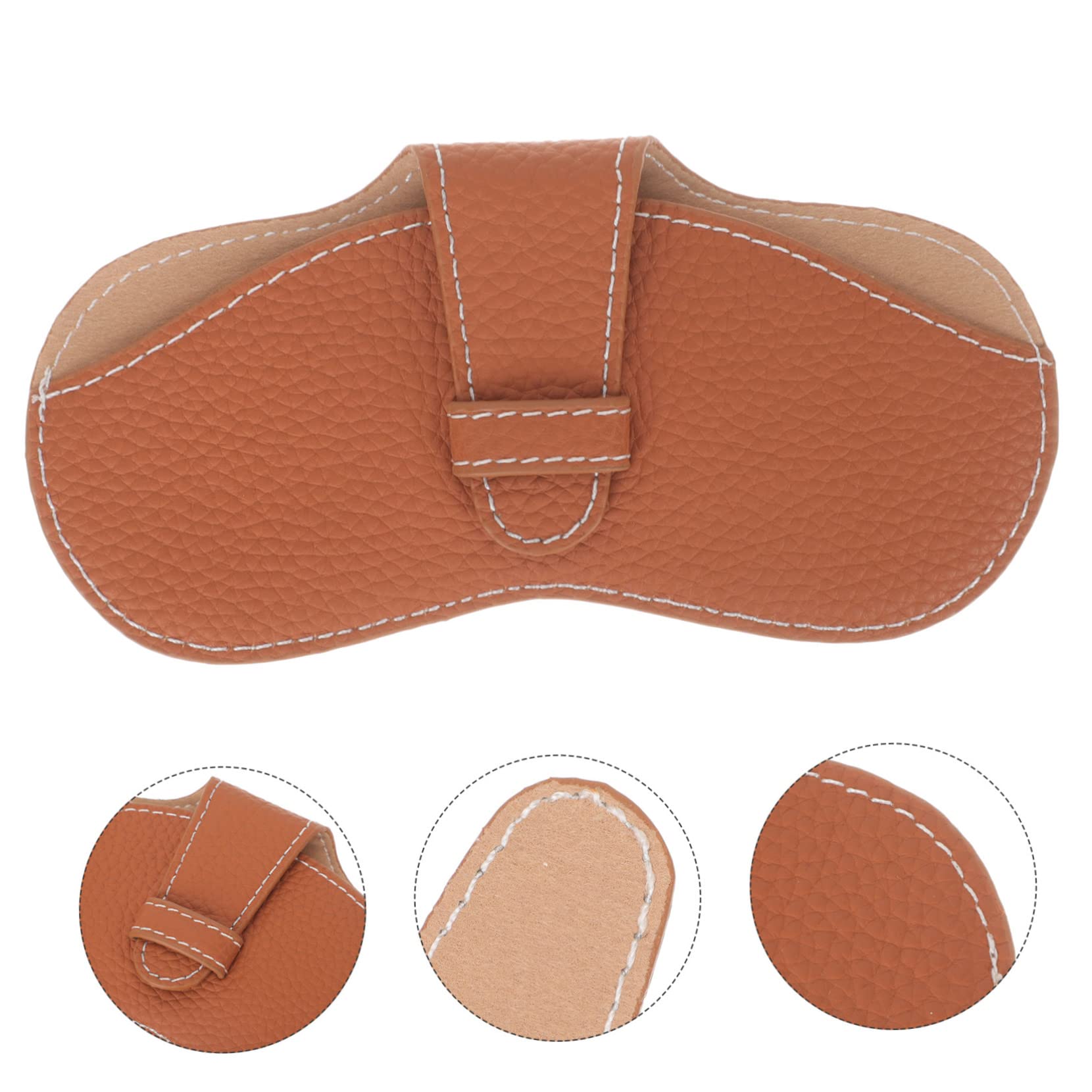 Healvian borsa per occhiali sunglasses borsetta valige custodia per occhiali da viaggio custodia morbida per occhiali custodia per occhiali sottile comoda custodia per occhiali pelle Brown