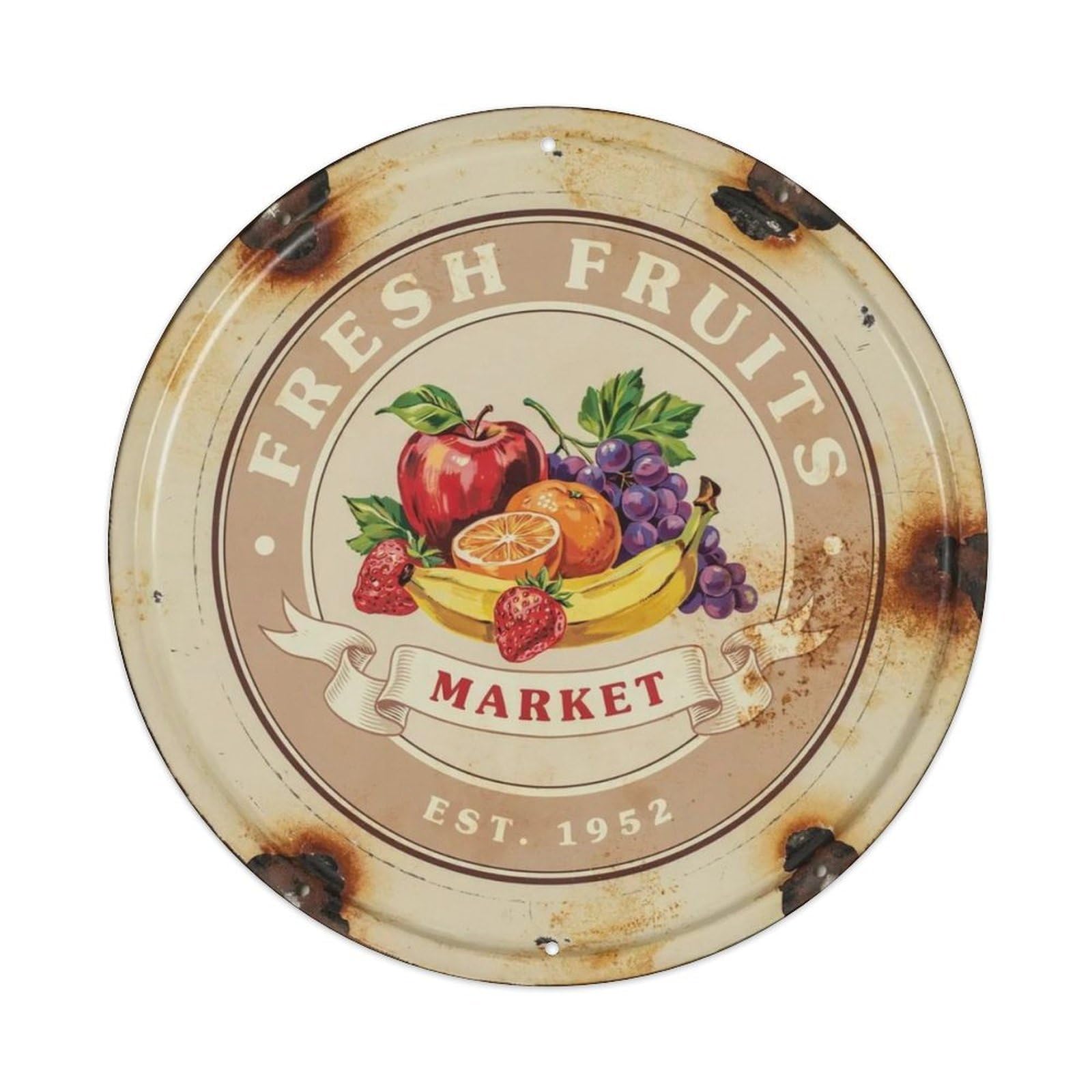 Kitchen-Fruit-Tin Metal Tin Sign Plaque