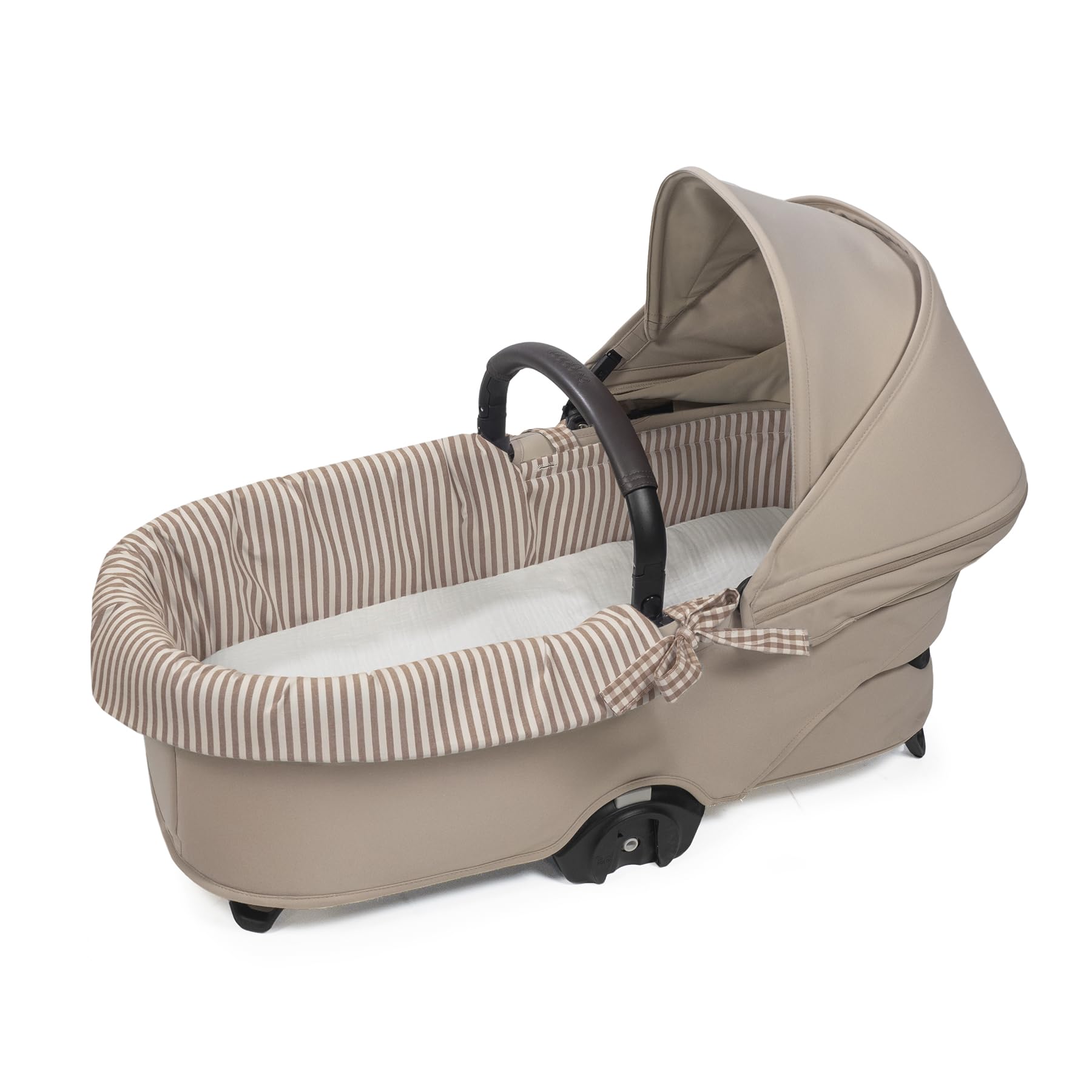 Cubre capazo dual más sábana Praliné de Walking Mum (VICHY/RAYAS MOKA)