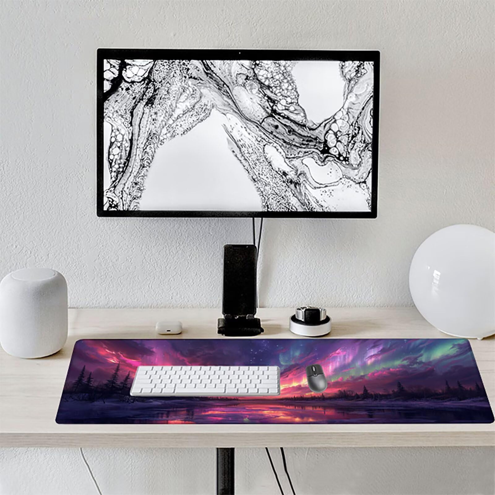 Aurora Alfombrilla Ratón Gaming XXL 1500x800x3mm, Alfombrilla Gaming Rosa Mousepad con Base de Goma Antideslizante, Impermeable Desk Mat para Teclado y Raton, Accesorios Gaming, Regalos de Hombre U-R