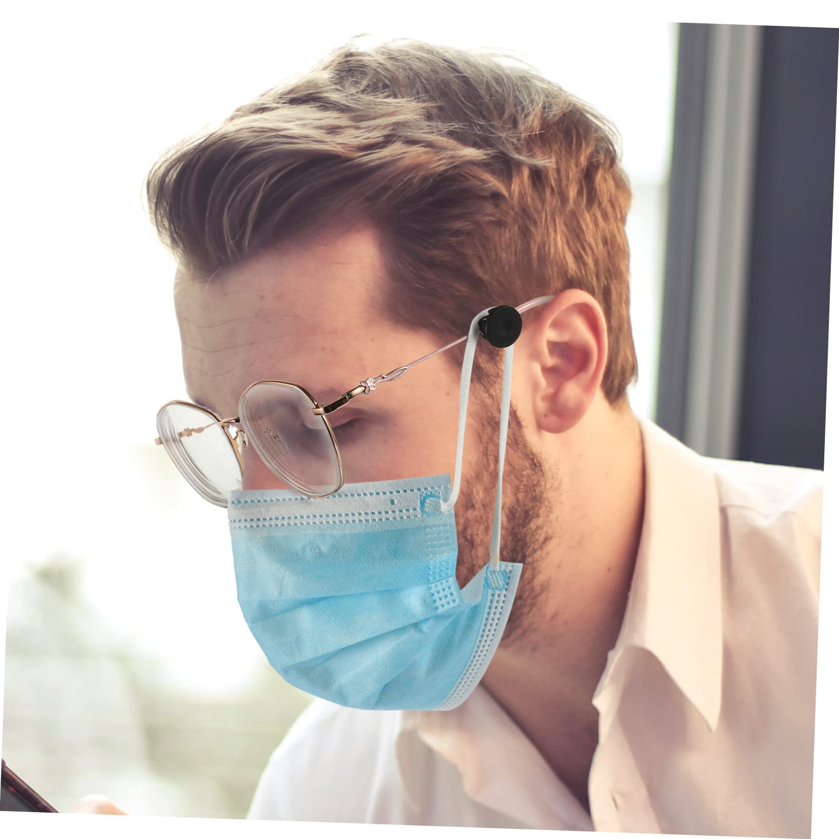 FRCOLOR 10pcs Glasses Ear Hook Protector Portable Glasses Buckle Eyeglasses Strap Adult Masks Eyeglass Ends Ear Savers for Adults Glasses End Tip Black Rubber Band