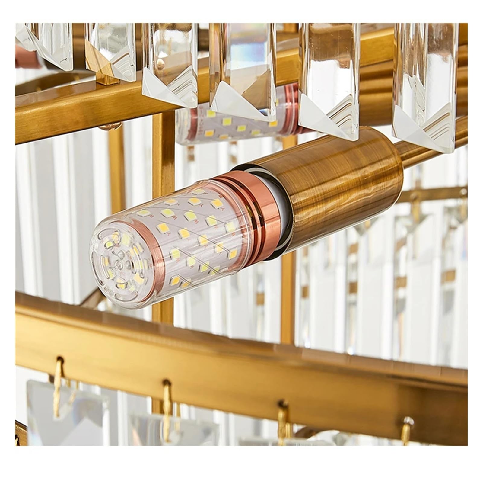 YEBMLP wysokiej klasy kryształowa lampa wisząca do hotelu, willi, przedpokoju, salonu, jadalni, kuchni, sypialni, wielowarstwowa (średnica 60 cm, wysokość 46 cm, ciepłe światło)
