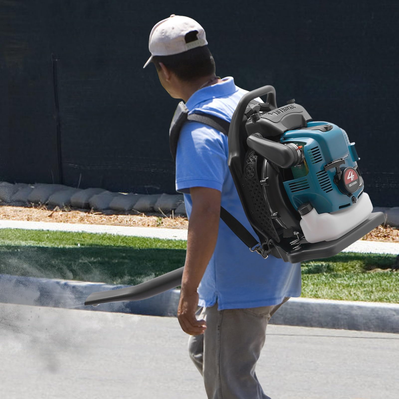 Mochila de Gasolina soplador de Hojas, Experiencia cómoda, eliminación eficiente de Hojas, Bomba Clara, Limpieza del césped, Limpieza de Arena y Grava