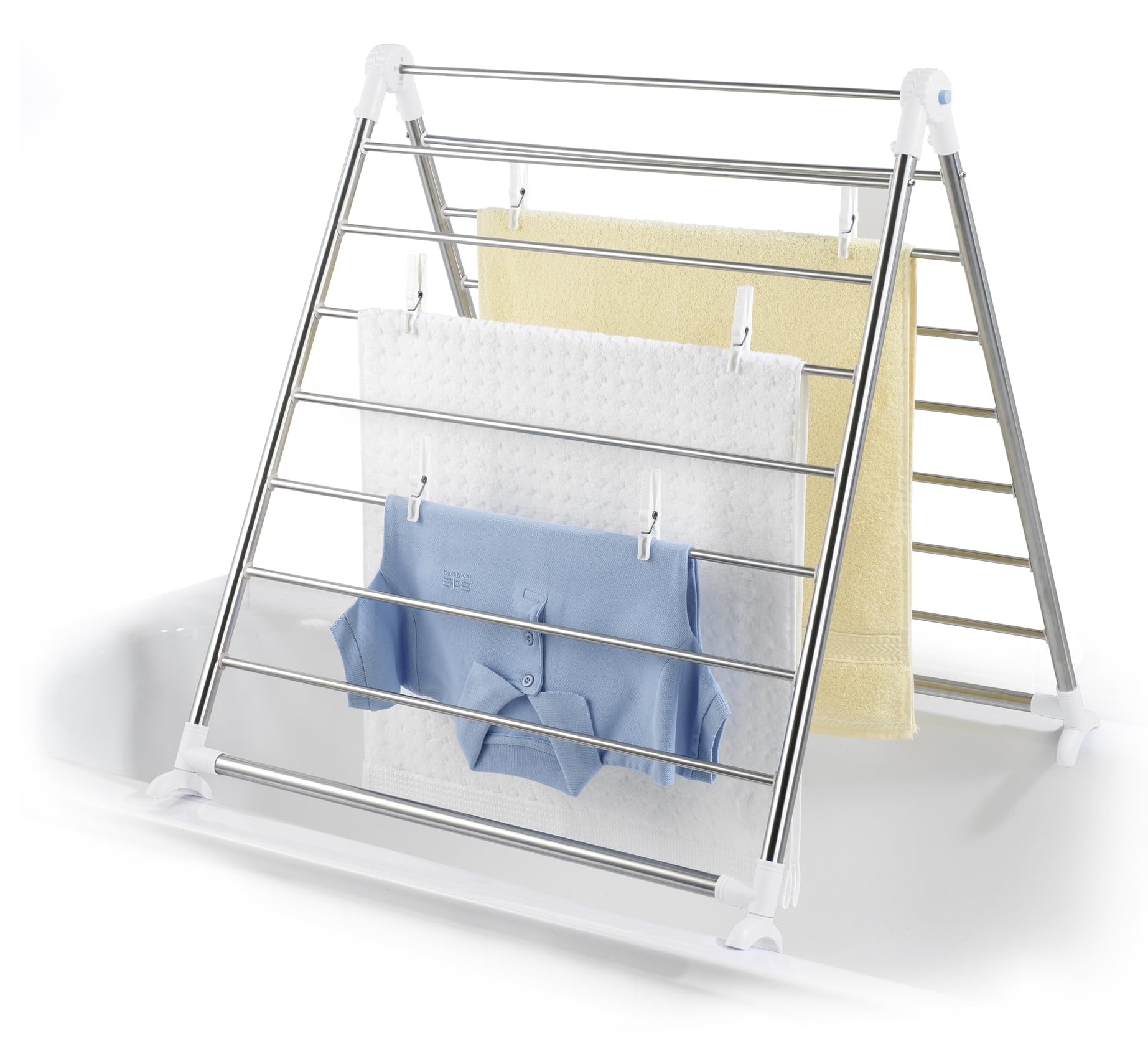 Wenko 3772020100 Stendibiancheria per Vasca da Bagno, Pieghevole, Argento Opaco, 2,5 x 150 x 65 cm/11 m