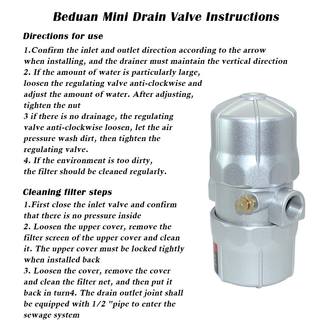Buy Beduan Pneumatic Air Tank Automatic Drain Valve for Air Compressor