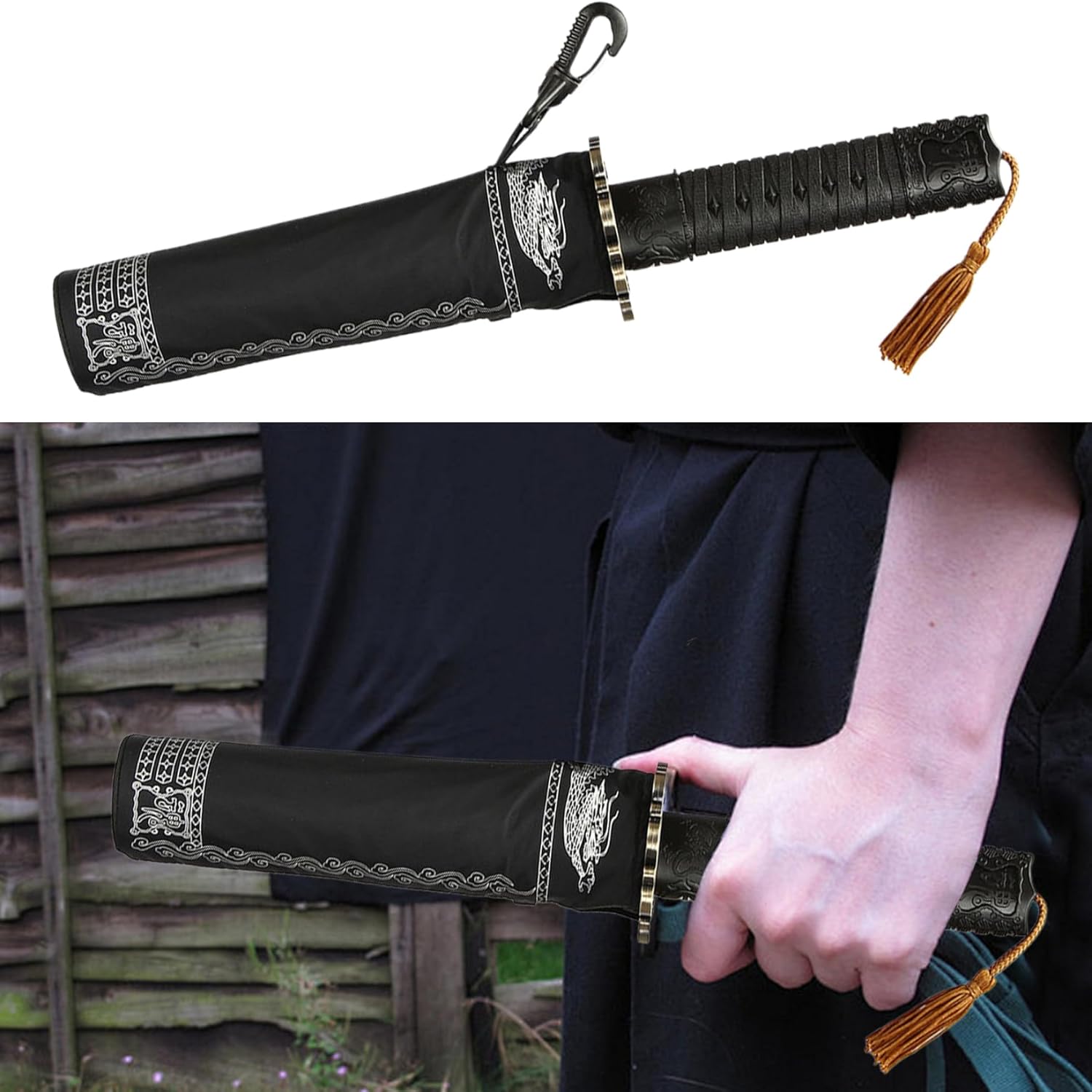 Katana Umbrella Samurai Umbrella Full-Automatic Katana Umbrella Wind Resistance & Rust-Proof Strong Umbrella Portable Stylish Sword Umbrella for Men Gifts Cosplay Decoration