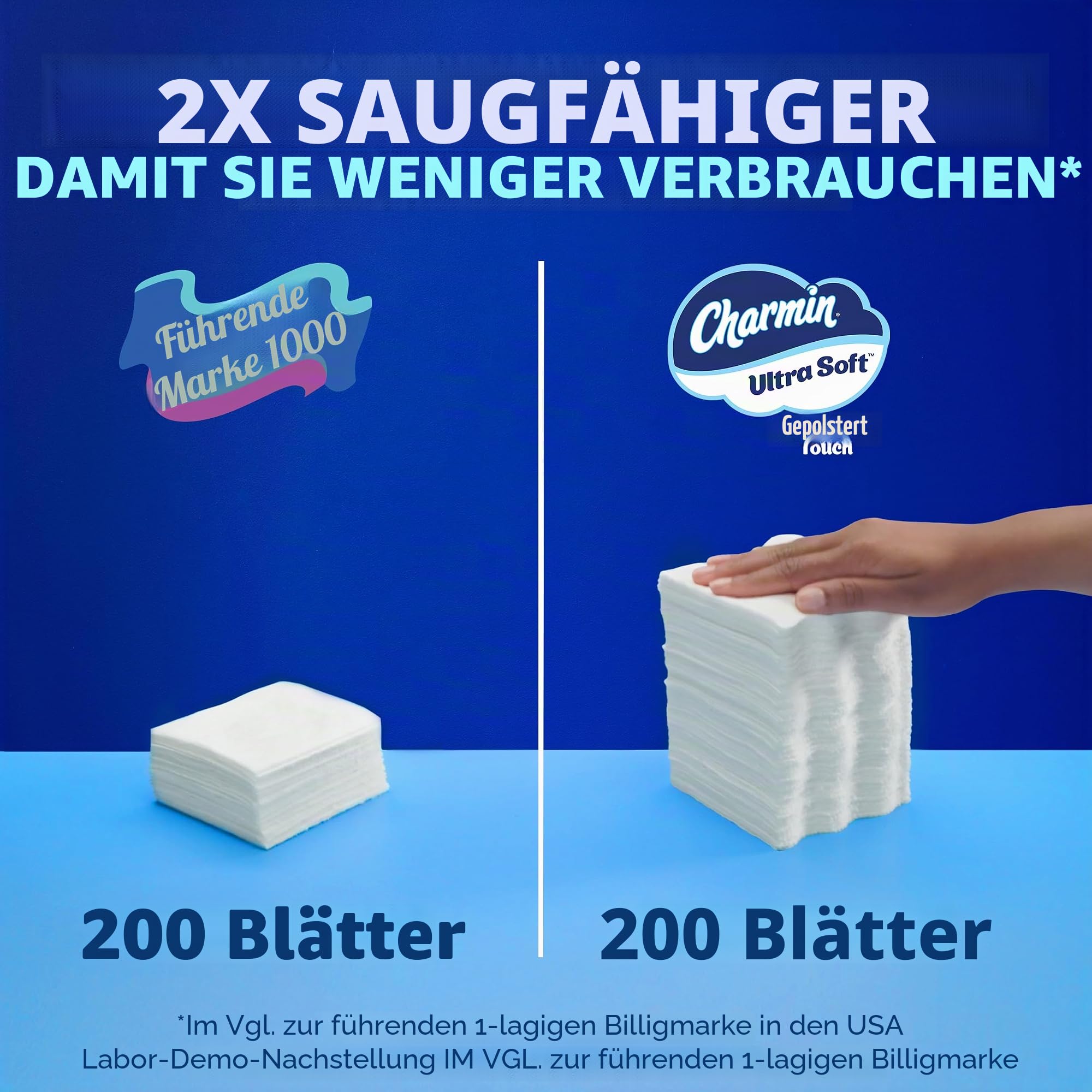 Charmin Ultra Soft WC Papier, Familie Mega Rolle mit gepolsterte Touch (5 x mehr Blatt, 18 Zählen