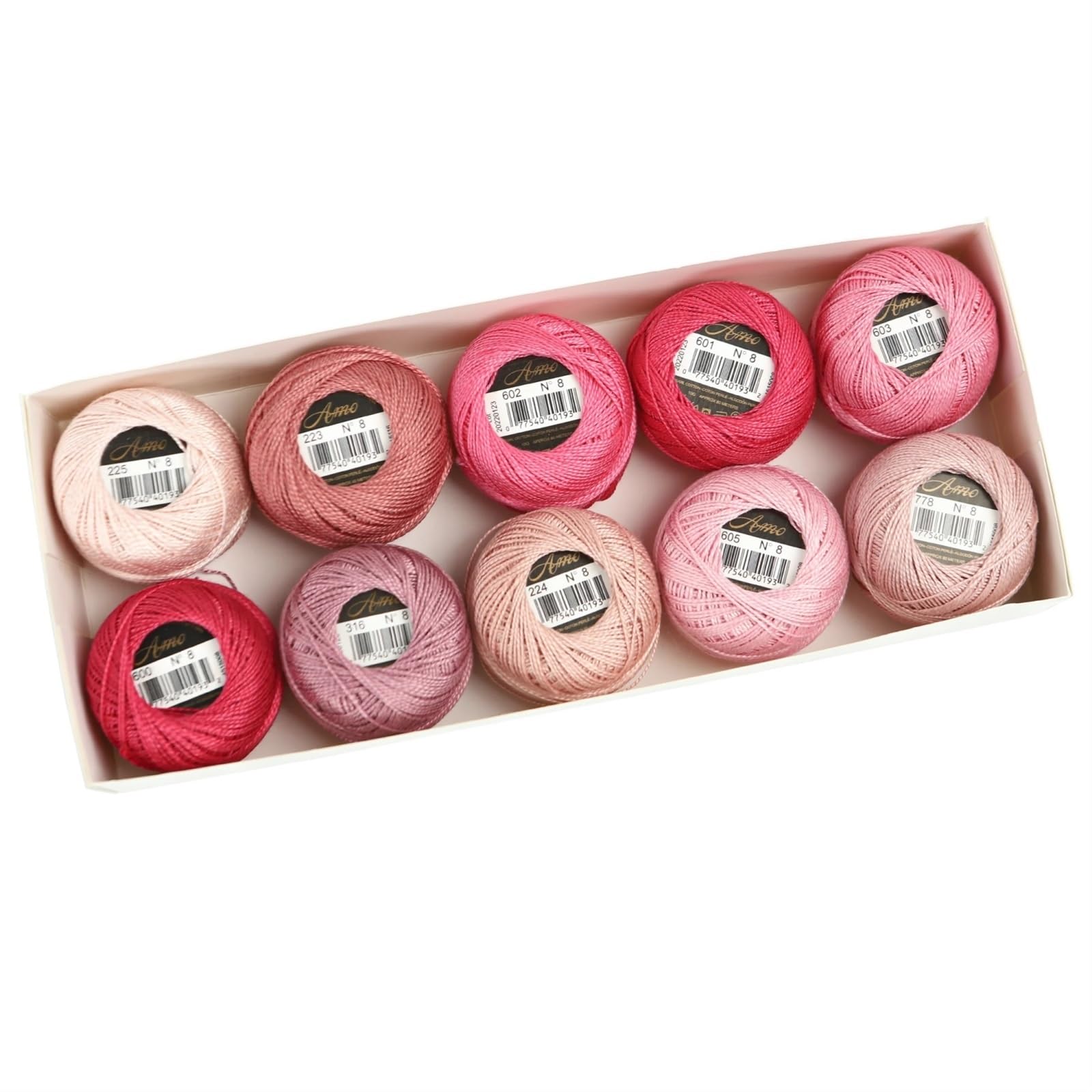 160-Farben-Set, Größe 8, Baumwoll-Perlengarn for Selbermachen, Häkeln, Sticken, Basteln, Smocking-Applikation, 5 Gramm Knäuel, 43 Yards lang für Armbänder Knüpfen