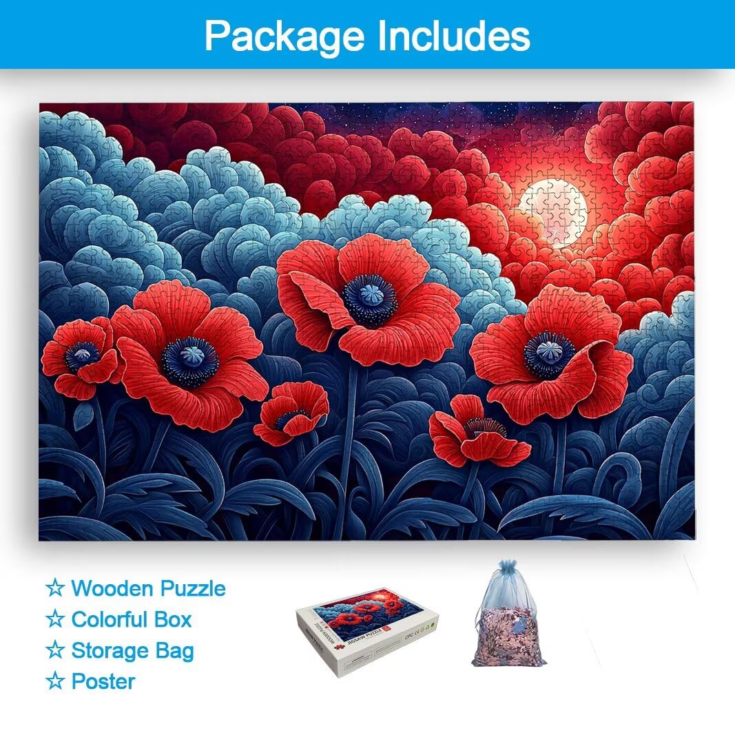 Puzzle 5000 Piezas, Puzzle Flor de Madera para Adultos, Regalos -2466