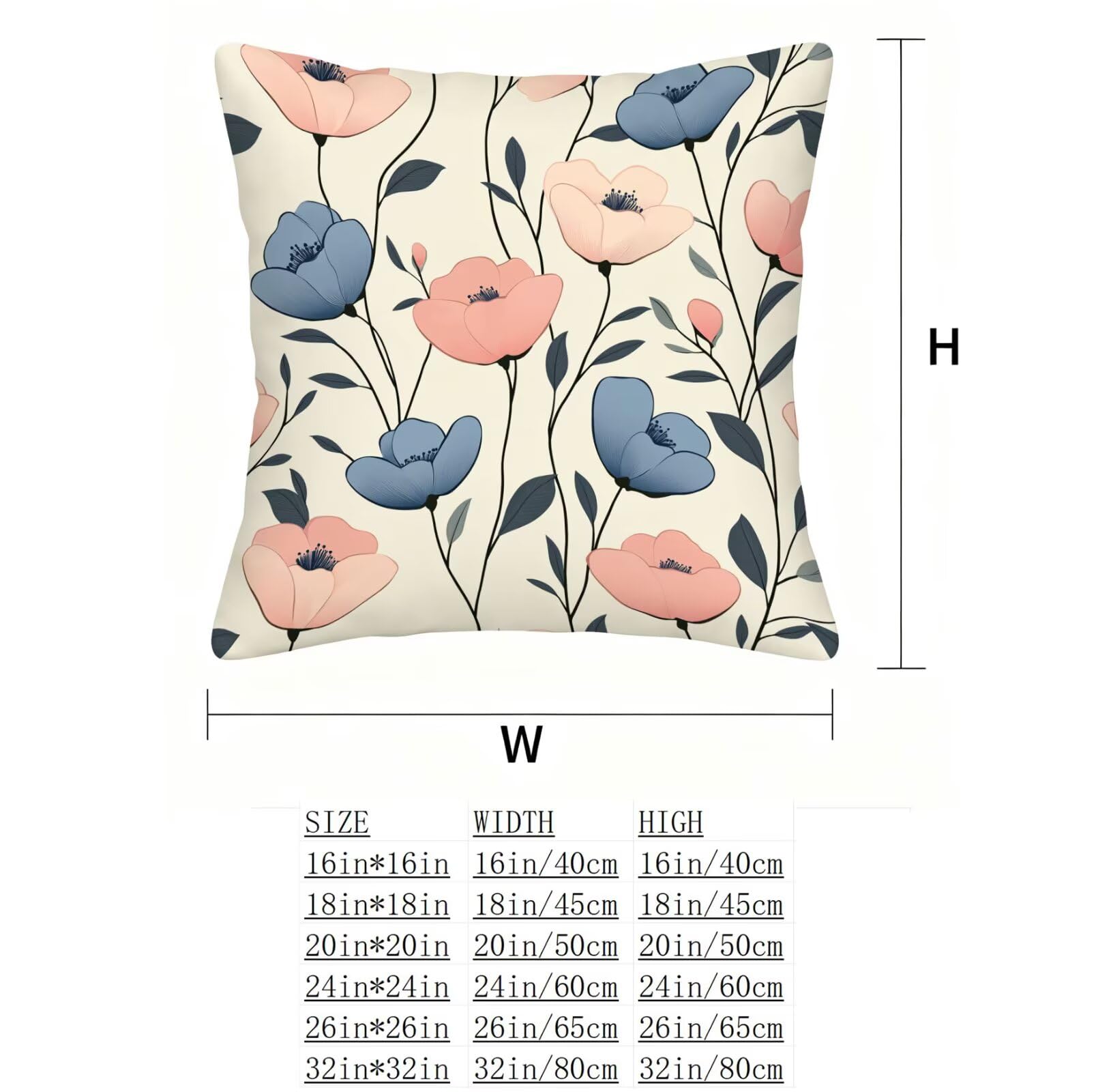 Rose Housse Coussin 60x60 Fleur Taie Oreiller 60x60 Lot de 4 Super Doux Protege Oreiller 60 x 60 Decoration Automne Taie D'oreiller Carrées Coussin Canape, pour Maison Chambre Canapé Chaise E - 488