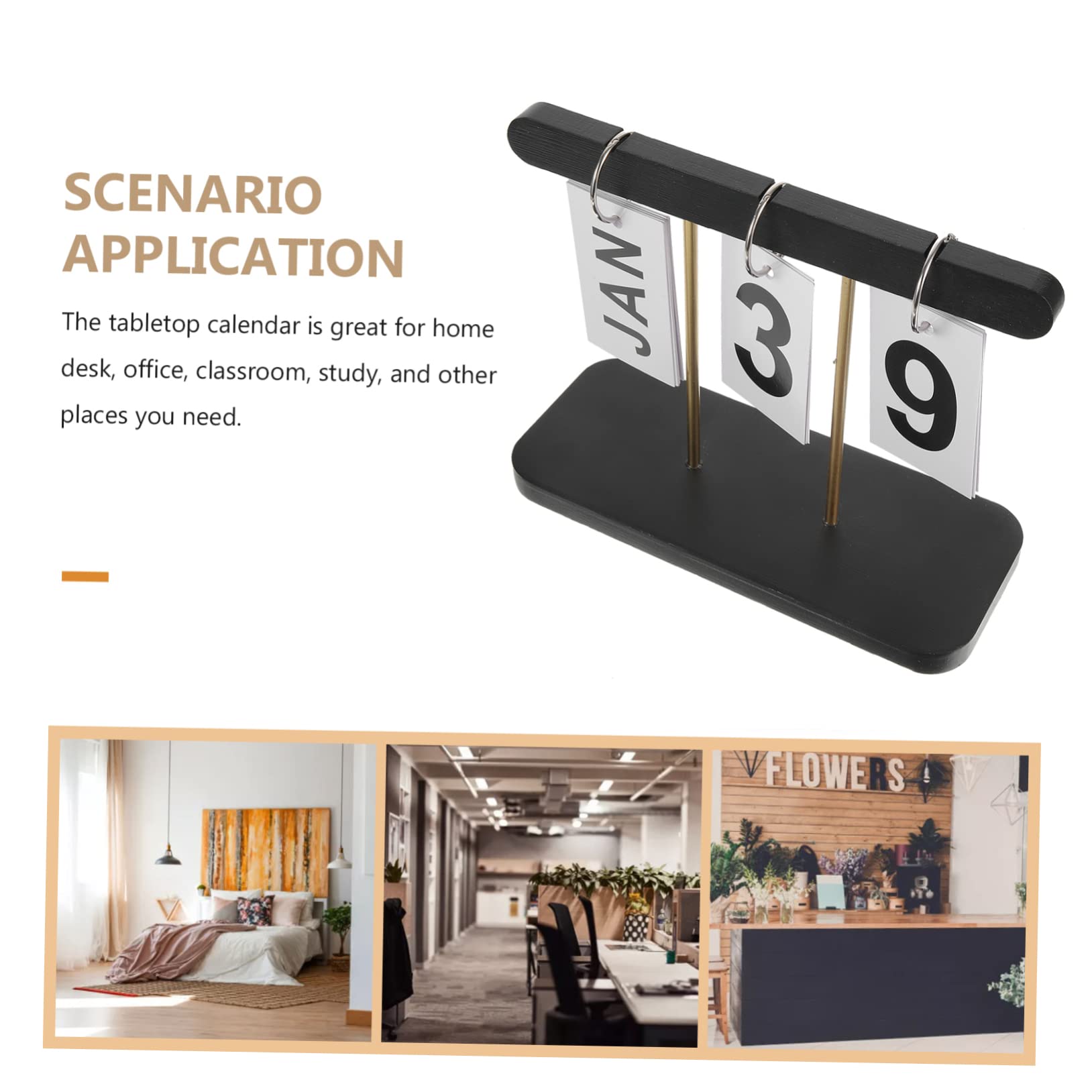 SEWACC 3stücke Tischkalender Rustikaler -kalender Für Schreibtisch Reusable Desktop-kalender Für Zuhause Büro Und Manuell Langlebige Dekoration