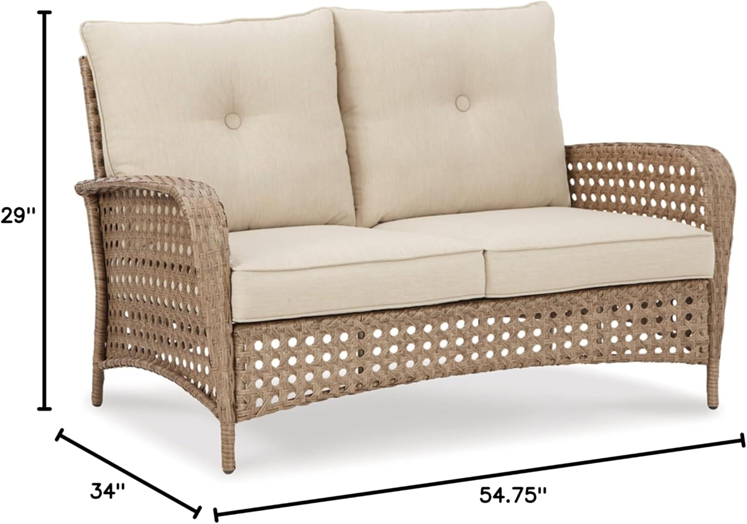 Driftwood Resin Wicker Outdoor Loveseat and Table Set