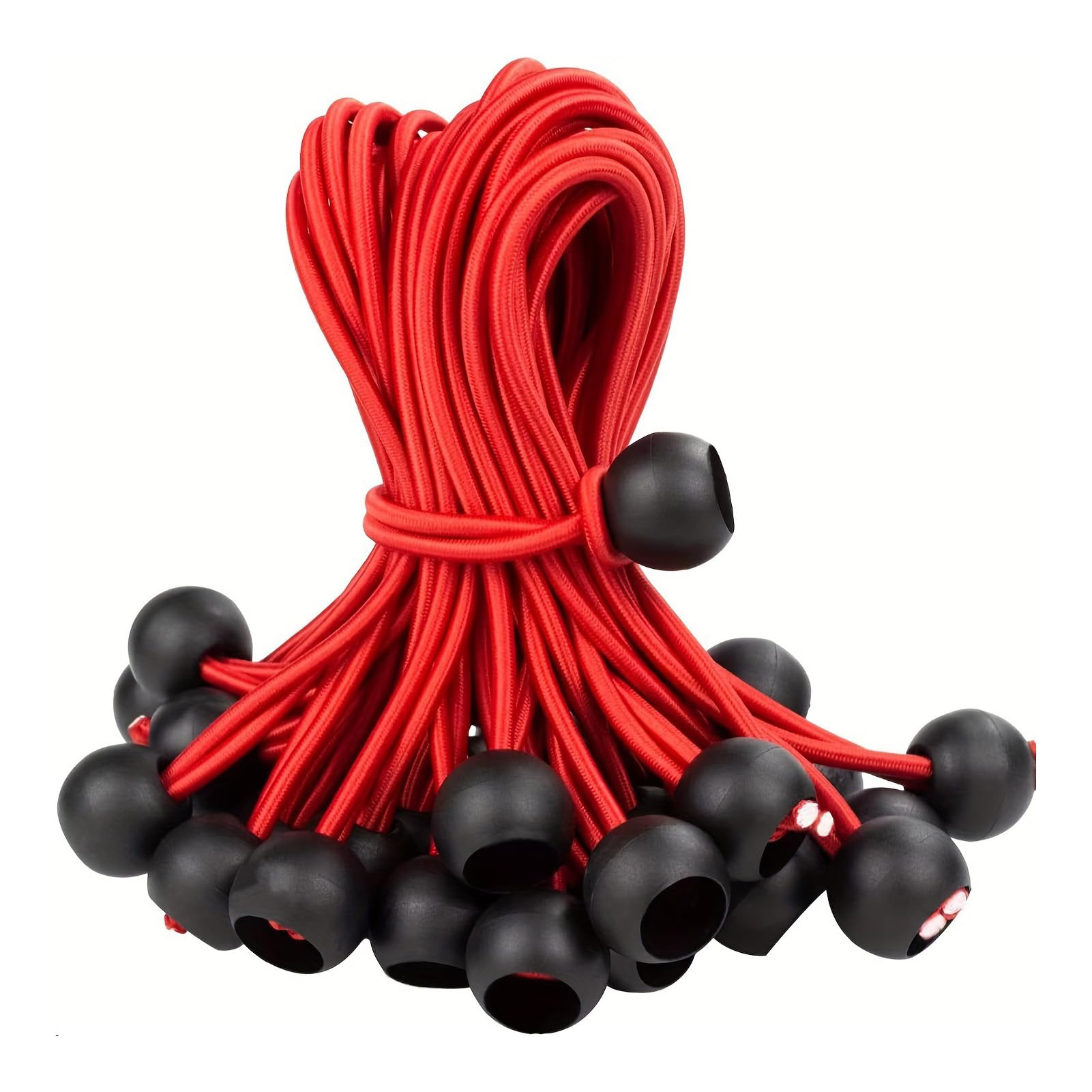 Dxcaicc Red Small Bungee Cords With Balls 60 Pack, Bungee Cords With Balls, Bungee Cord 4Inch, Bungee Balls For Bundling Items, Fixing Tarps, Tents,