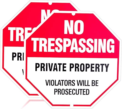 Matel Private Property No Trespassing - Señales de aluminio de 12 x 12 pulgadas con impresión UV de montaje. Duraderoresistente a la intemperie