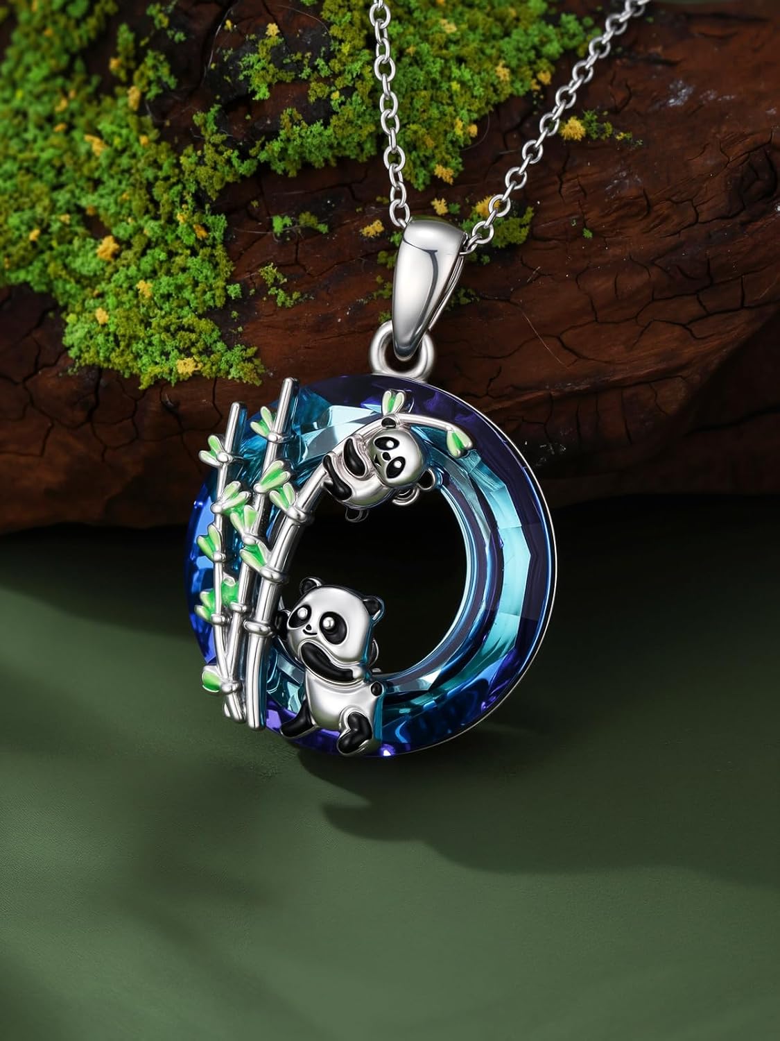 TOUPOP Sterling Silver Tree of Life Hummingbird/Dragonfly/Owl/Panda Necklace Crystal Bird Jewelry Birthday Christmas Valentines Day Gifts for Her Girlfriend Mom - Image 6