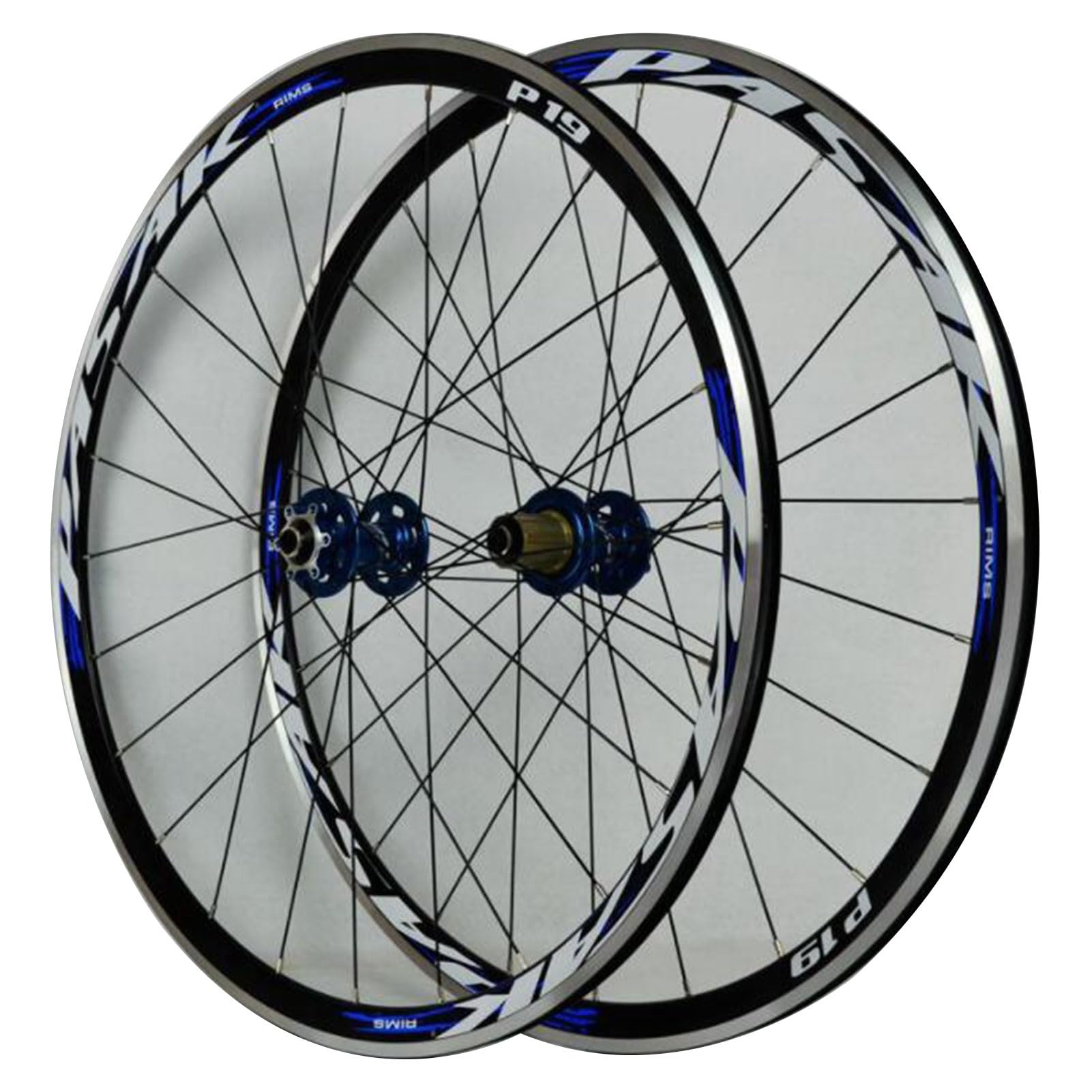 Quick Release Rowerowe Koła Szosowe 700c, Hamulec Tarczowy C/V Podwójne Ścienne Felgi Ze Stopu Aluminium Przednie 2 Tylne 4 Łożyska 7-11 Prędkości Zestaw Kołowy (Kolor: Niebieski, Rozmiar 700c)