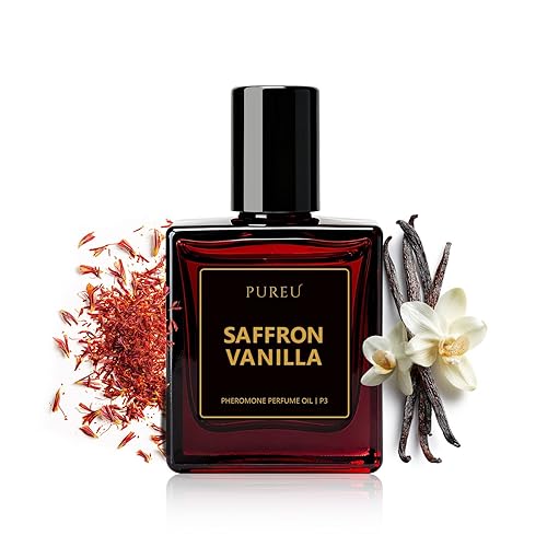 PUREU Perfumes de feromonas para mujer, perfume de vainilla azafrán de larga duración, perfume de feromonas de 0.34 onzas líquidas/0.3 fl oz, tamaño