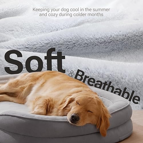 Miniatura 2 de Soft Touch Orthopedic XL Dog Bed for Large Dogs with Faux Fur Top, Waterproof Pet Couch Bed with Removable Washable Cover and Supportive Foam
