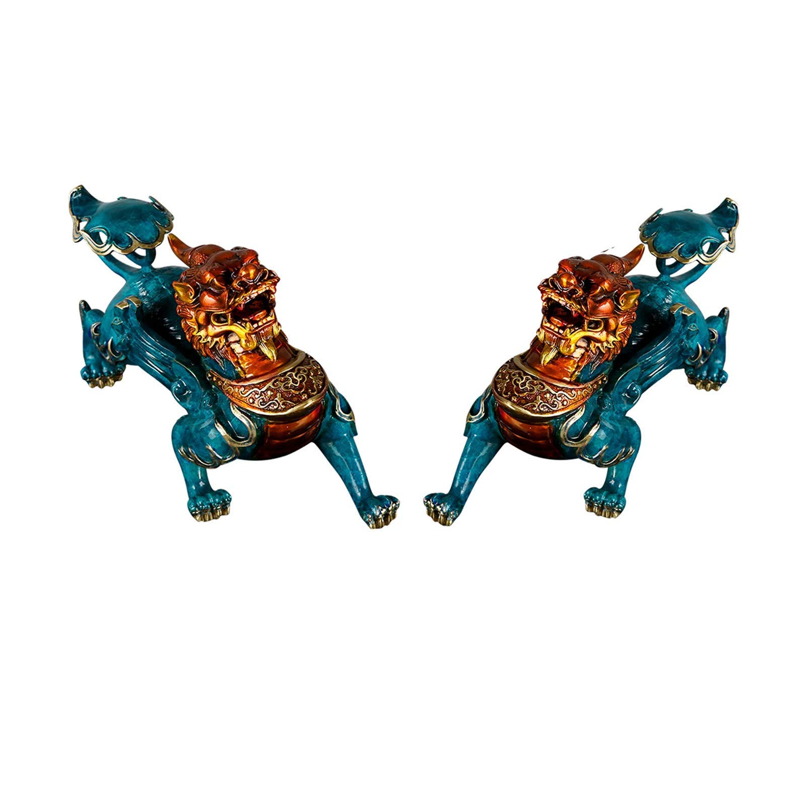 SYCARPET Feng Shui Pi Xiu Decoration Lucky Pi Xiu Living Room Office Table Wine Cabinet Decoration Craft Gift All Copper Casting High Temperature Coloring Creative Figurine Sculptures