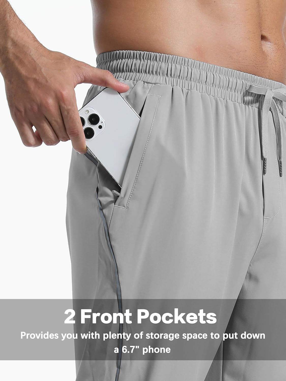 Men's Lightweight Sweatpants with Pockets Quick Dry Breathable Workout Pants for Men Athletic Gym Running Joggers - Image 4