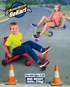 Go Kart, Swing Side-to-Side for Amazing Ride, Powered by Zig-Zag Motion, Rides on Any Hard Surface (Indoors and Outdoors)