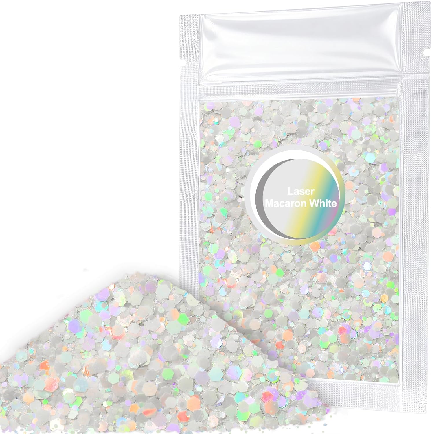 Matio Macaron Purple Holographic Chunky Glitter,0.7oz/20g Purple Glitter for Crafts,Iridescent Resin Nail Flake Sequin Mixed Fine Glitter Powder for Snowglobe Tumbler Nail Art DIY Slime Festival Decor