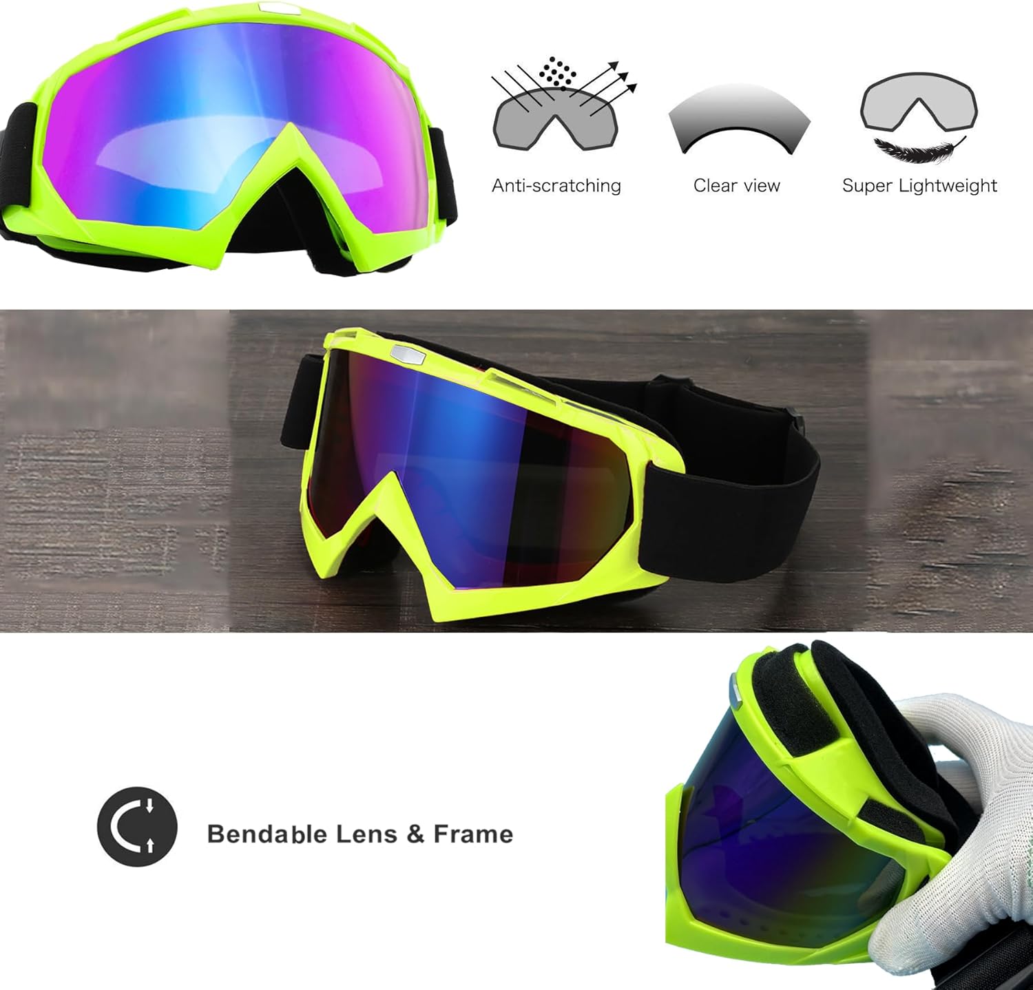 Dirt Bike Goggles ATV Off-Road Riding Motorcycle Motocross Glasses with Sun UV Protection Balaclava Full Face Cover - Image 4