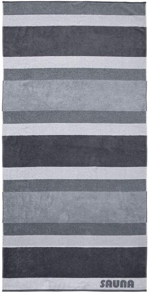 Sauna Stripe Sauna Towel 100 x 200 cm Silver