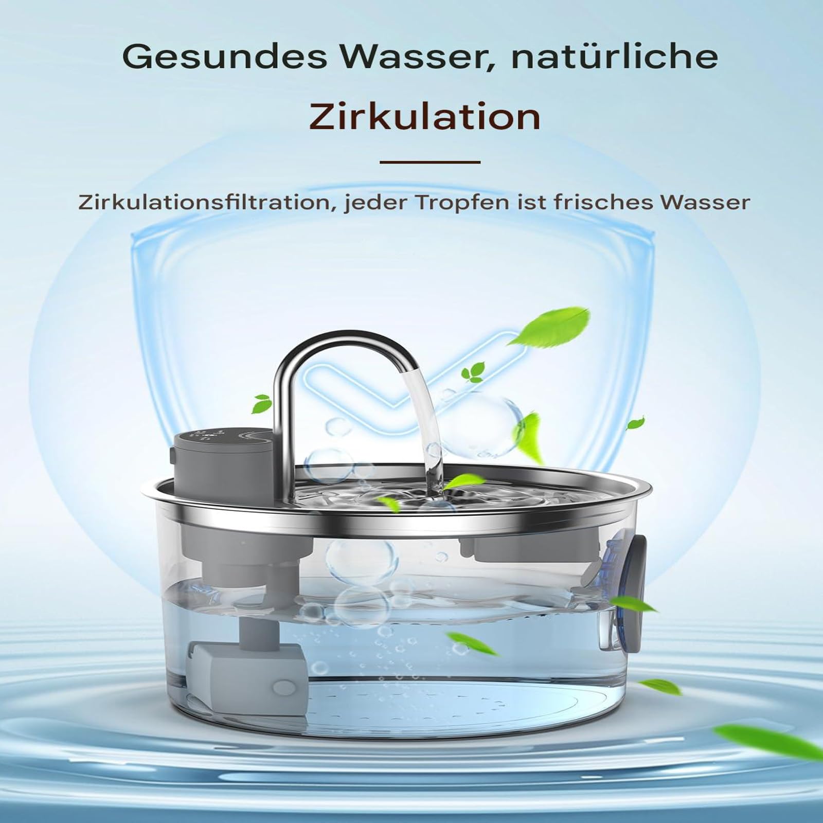 Vetiflow Hundebrunnen, 3,2-Liter-Intelligenter Trinkbrunnen, 4-stufiger Filterung | Leiser, zirkulierender Wassernapf aus Edelstahl 304 für Hunde (1pcs+Individual Filter cartridges (8+4))
