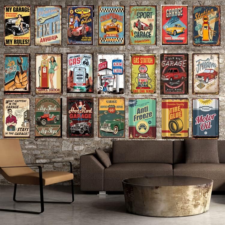 Miniatura 4 de asbwuo Letreros de lata retro para decoración, límite de velocidad 80, calcomanías de conducción de coches de carreras de conductores rápidos de