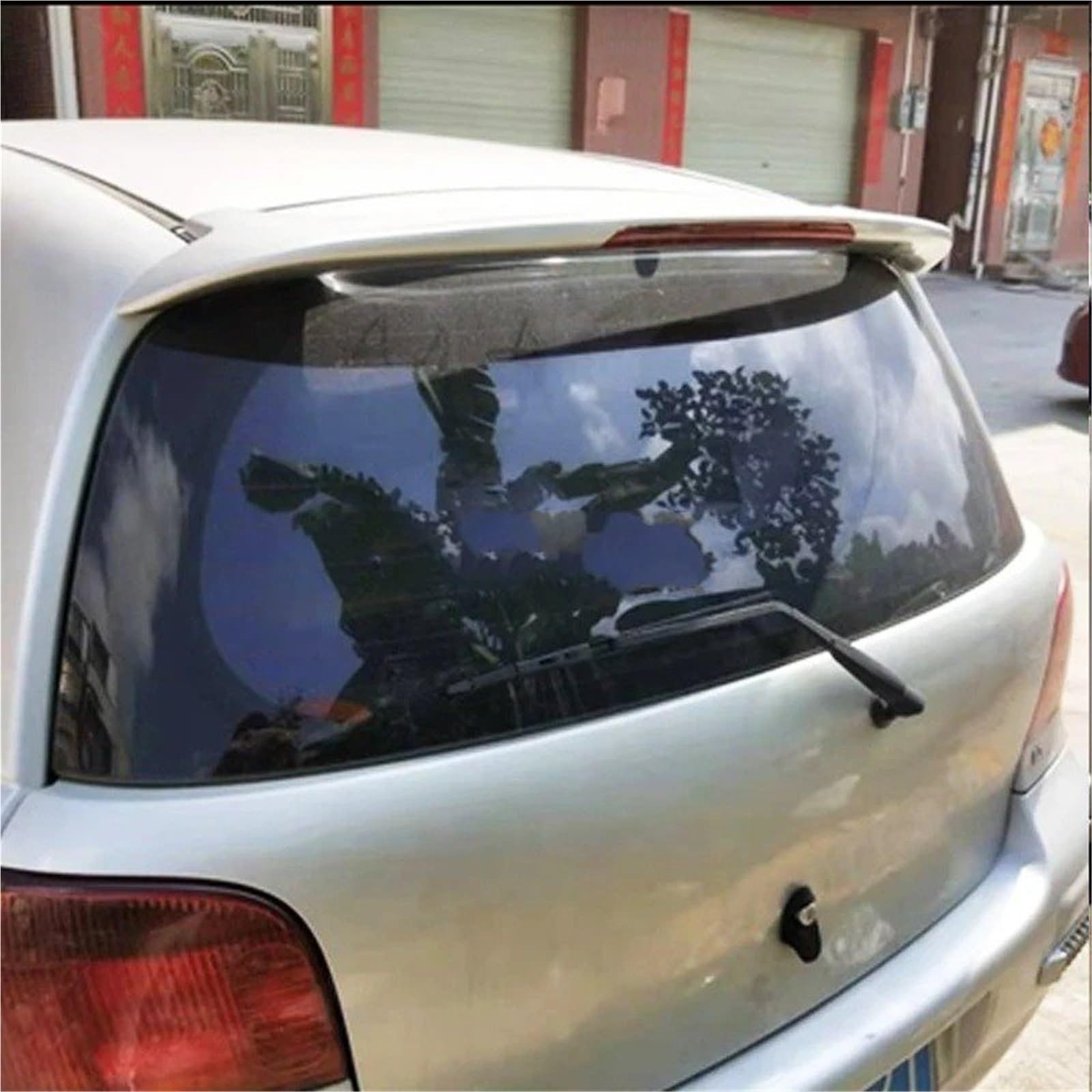 For Toyota For Vitz 2002 2003 2004 2005 2006 2007-2010 2011 2012 2013 ABS Material Sport Car Spoiler Rear Trunk Lid Spoiler Wing Car Rear Spoiler Wing(White)