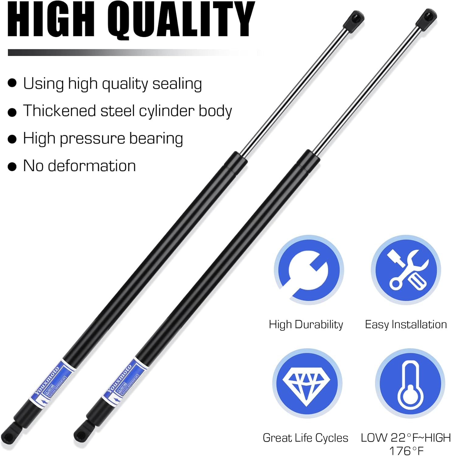 6124 Rear Hatch Struts Shocks Liftgate Lift Supports Gas Springs Fit for Town & Country 2008-2015, Fit for Grand Caravan 2008-2015, Fit for Ram C/V 2012-2015, Replace SG214056 PM3017, 2 PCS