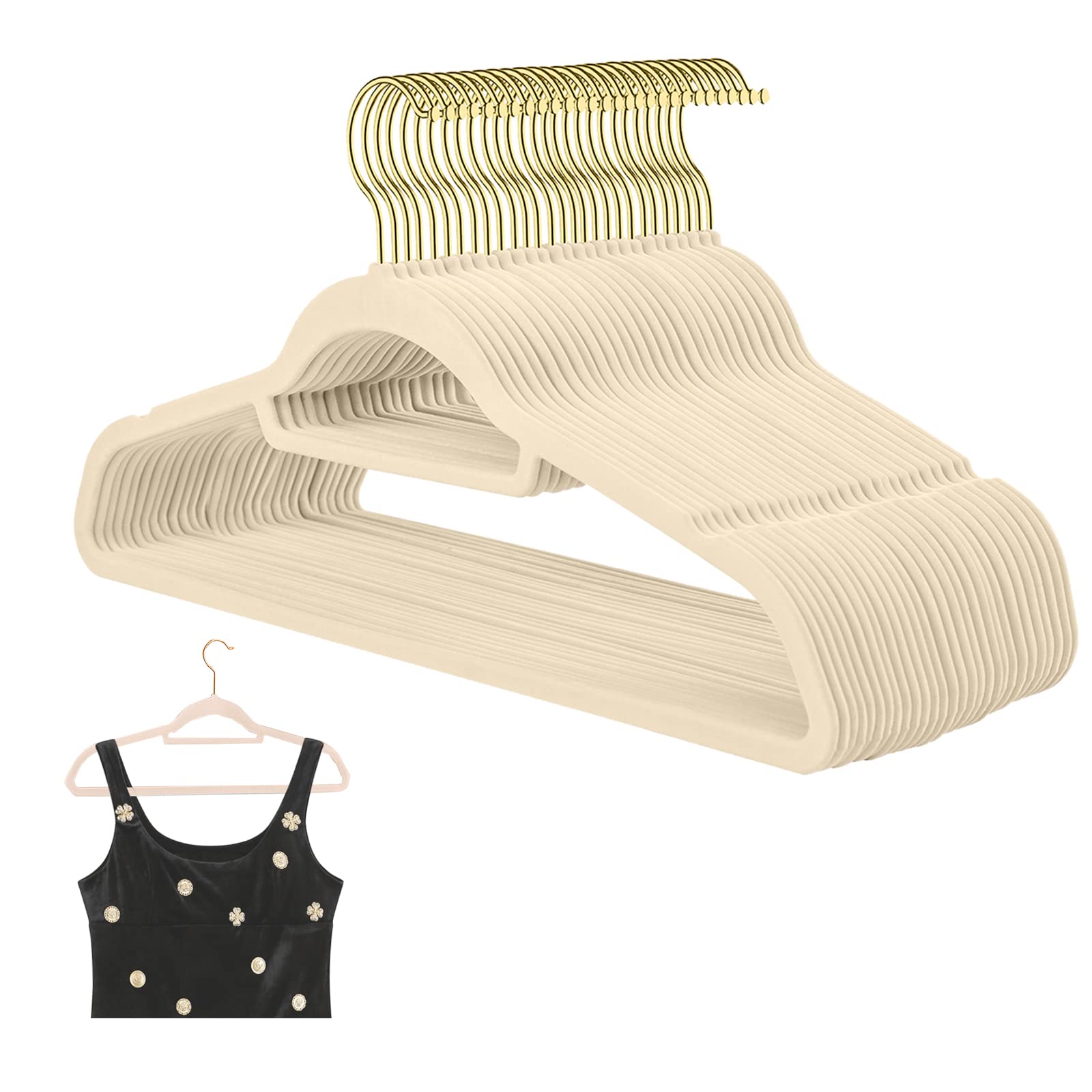 10 Grucce In Velluto Antiscivolo - Con Gancio Per Cravatte - Salvaspazio Per Armadio - Foto 9