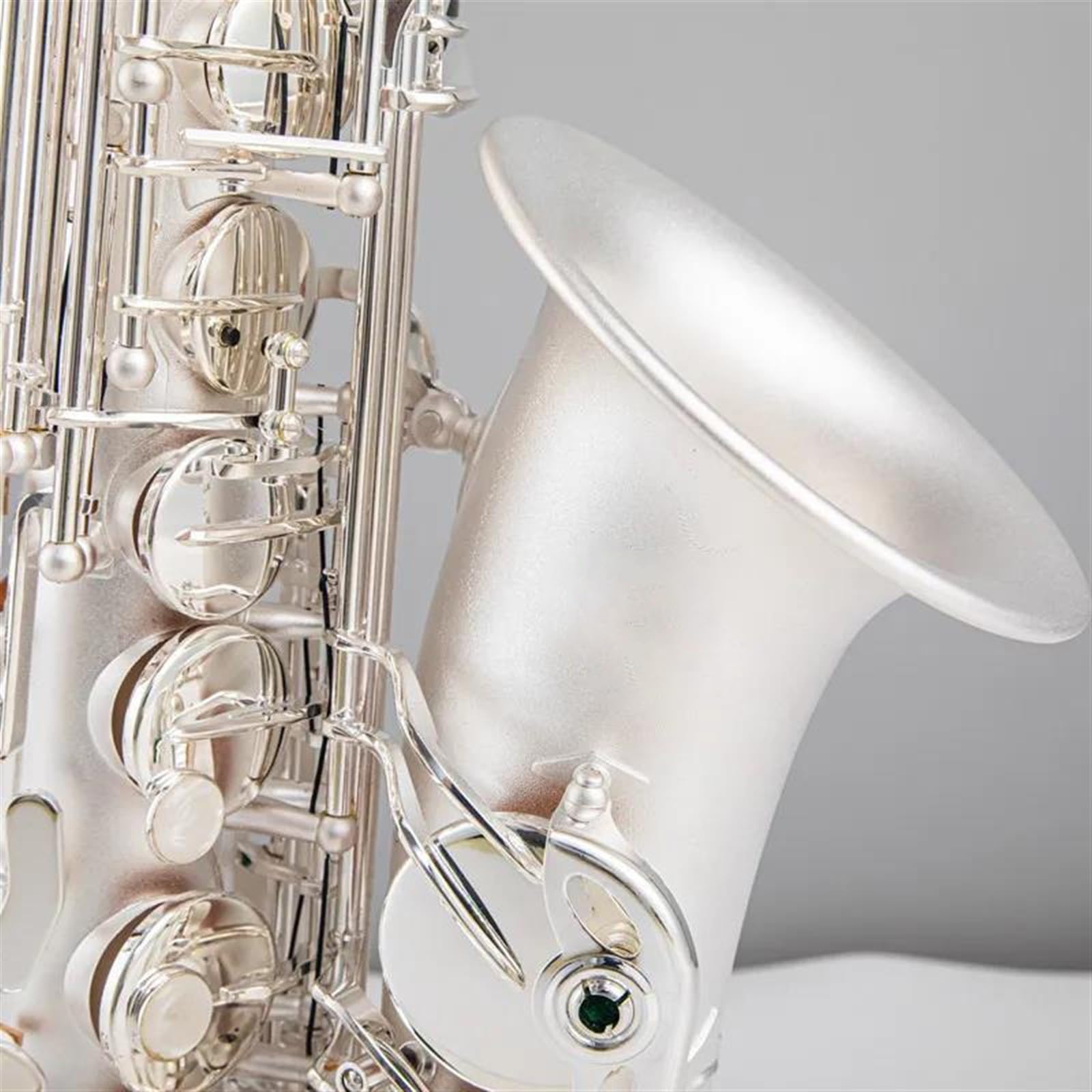 Sassofono Contralto per Studenti, accordatura in Mi bemolle, Sassofono in Ottone Placcato Argento, Strumento Musicale con Custodia in Nylon, bocchino, Grigio Chiaro, Grigio ch,Light Grey