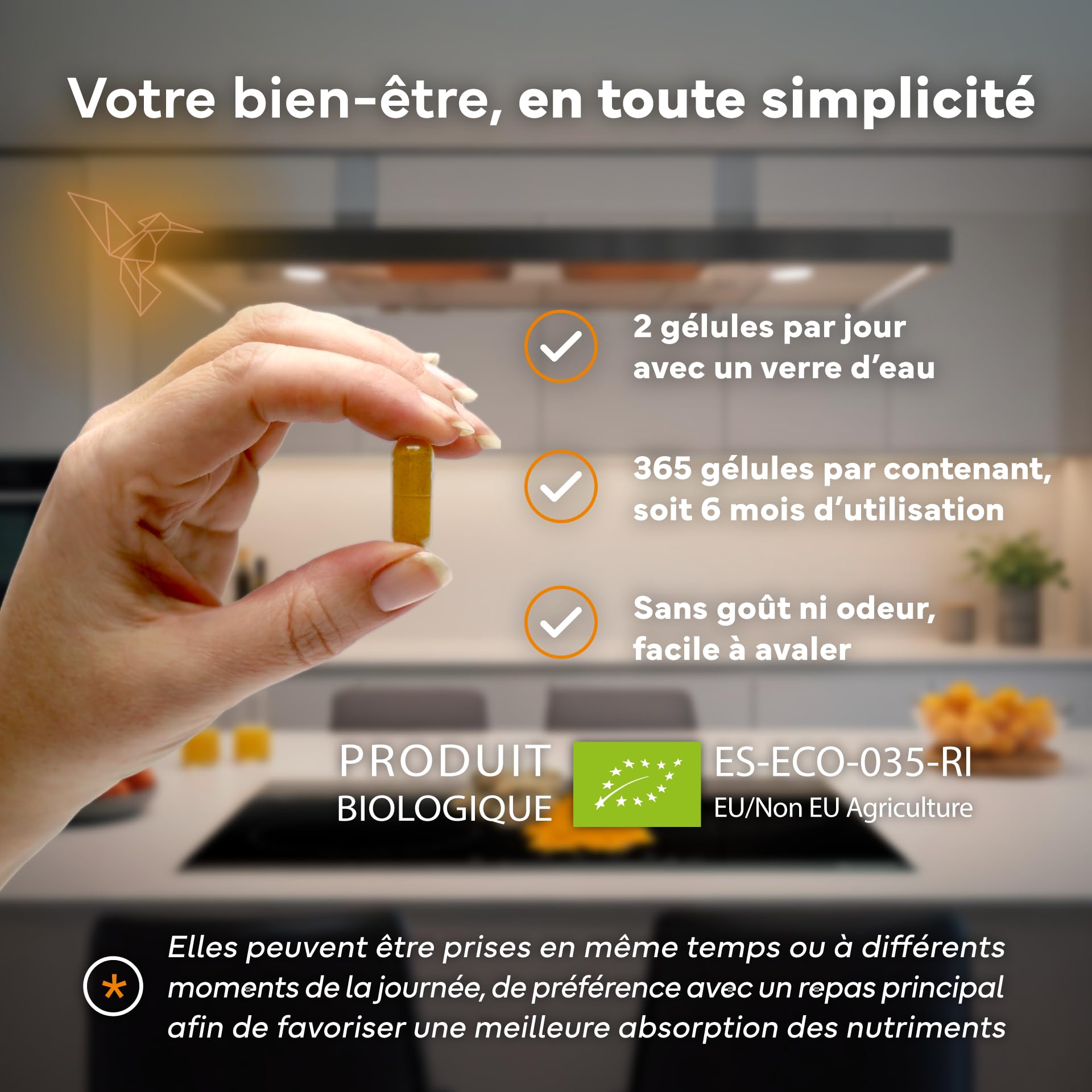 Curcuma Bio Gélule Anti Inflammatoire avec Gingembre et Poivre Noir – 1410 mg par Dose – 365 Gélules – Format XL Éco – Complément Articulations Os Vegan Naturel – Sevens