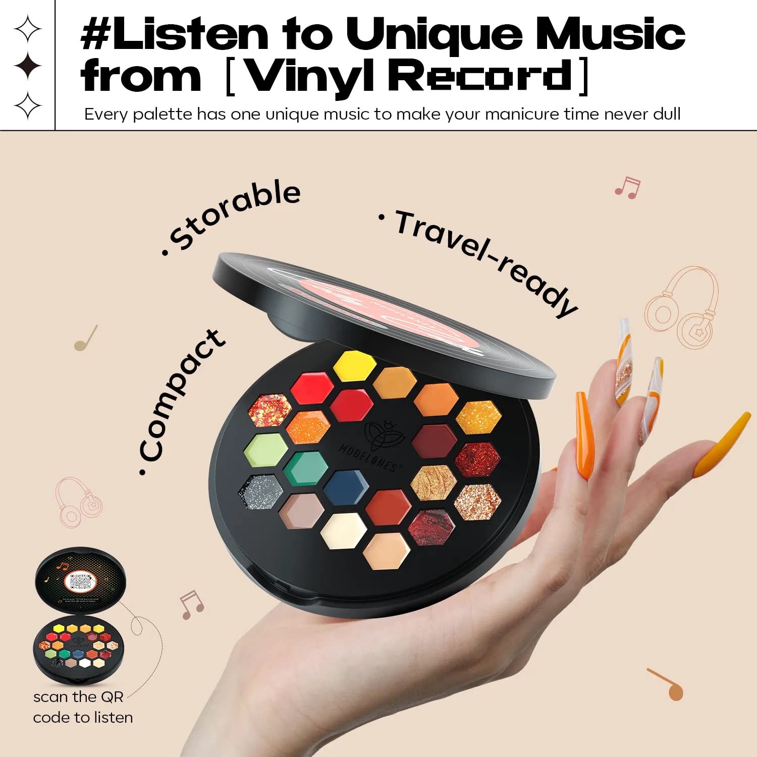 MODELONES Evoke Memories Orange Green Red Solid Gel Polish Nude Brown Glitter Pudding 21g Gel Nailpolish 21 Shade in 1 Palette Solid Cream Gel Nail Polish Need UV Light to cure UV Gel Polish 4