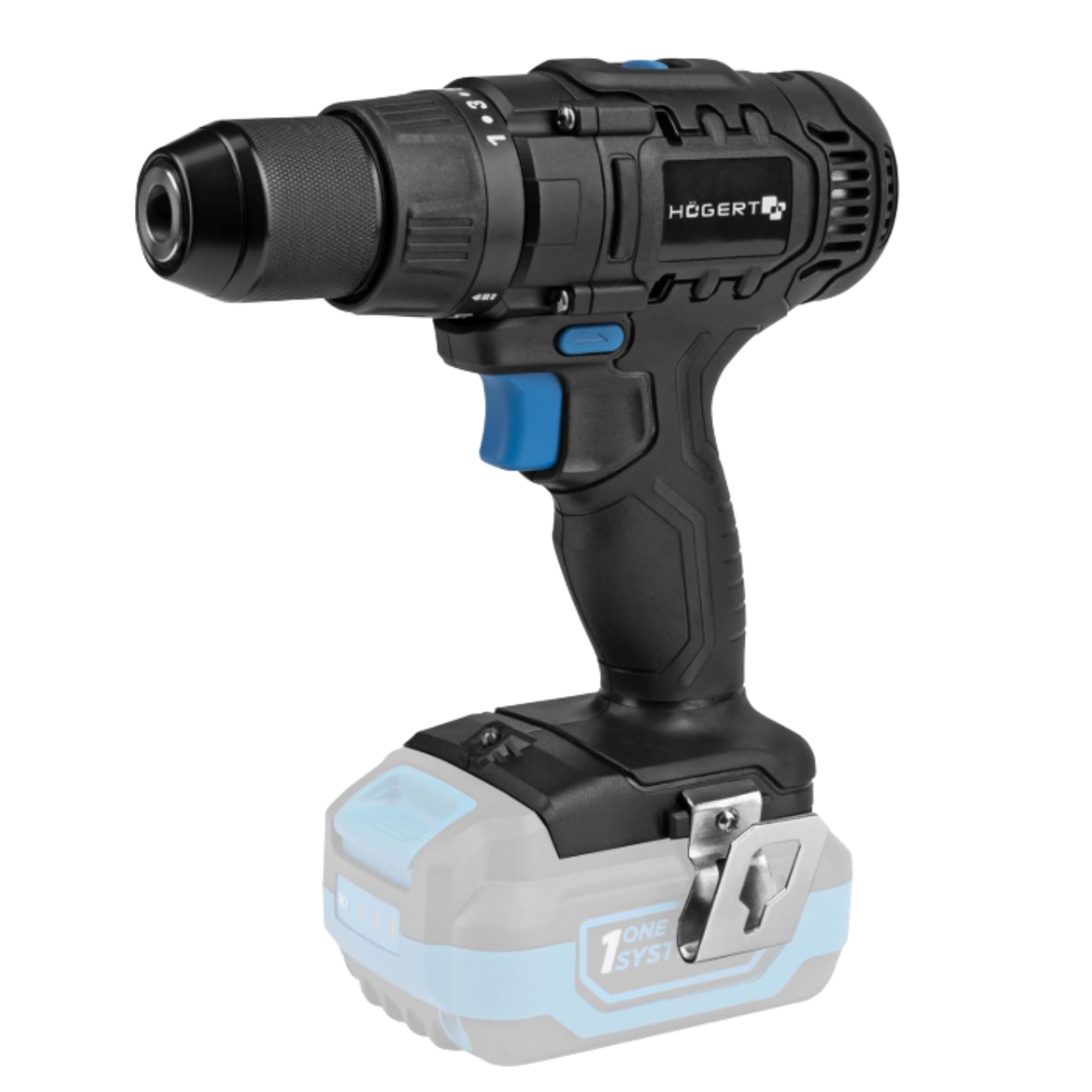 HÖGERT TECHNIK - Set cortacésped con batería 43 cm 2x18V con Taladro Atornillador 50 NM, 2X baterías de 4,0 Ah y Cargador Duo, cortacésped eléctrico sin escobillas Set Completo para jardín y Taller