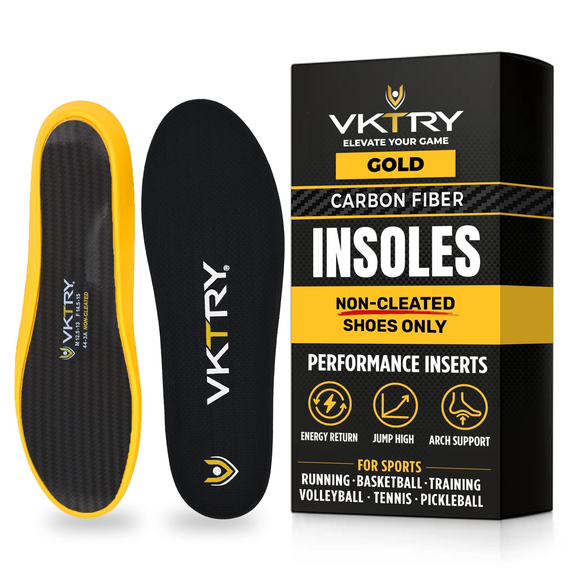 Gold Sport Insoles for Non-Cleated Shoes - Carbon Fiber Insole