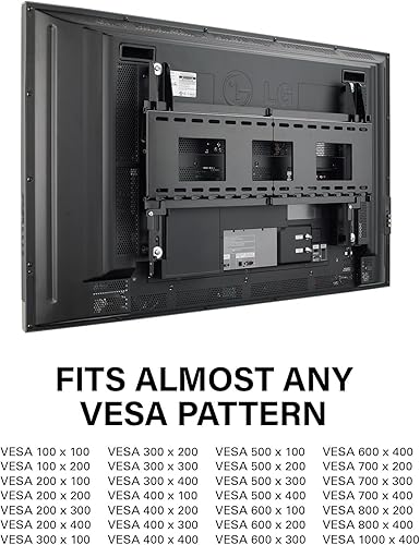 Miniatura 3 de SANUS Soporte de pared universal de 3 pernos inclinable para televisores de 50 a 120 pulgadas, duradero, diseño de perfil bajo que combate el