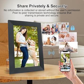 Frameo 10.1 Inch Smart WiFi Digital Photo Frame,Digital Picture Frame with 1920*1200 IPS FHD,16GB Storage & SD Slot, Electronic Picture Frame Touch Screen with Auto-Rotate, Frameo Digital Frame Wifi