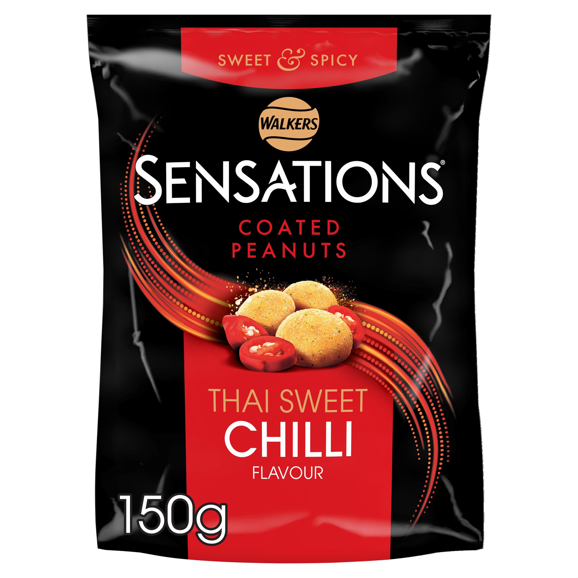 Walkers Sensations Thai Sweet Chilli Coated Sharing Peanuts 150g