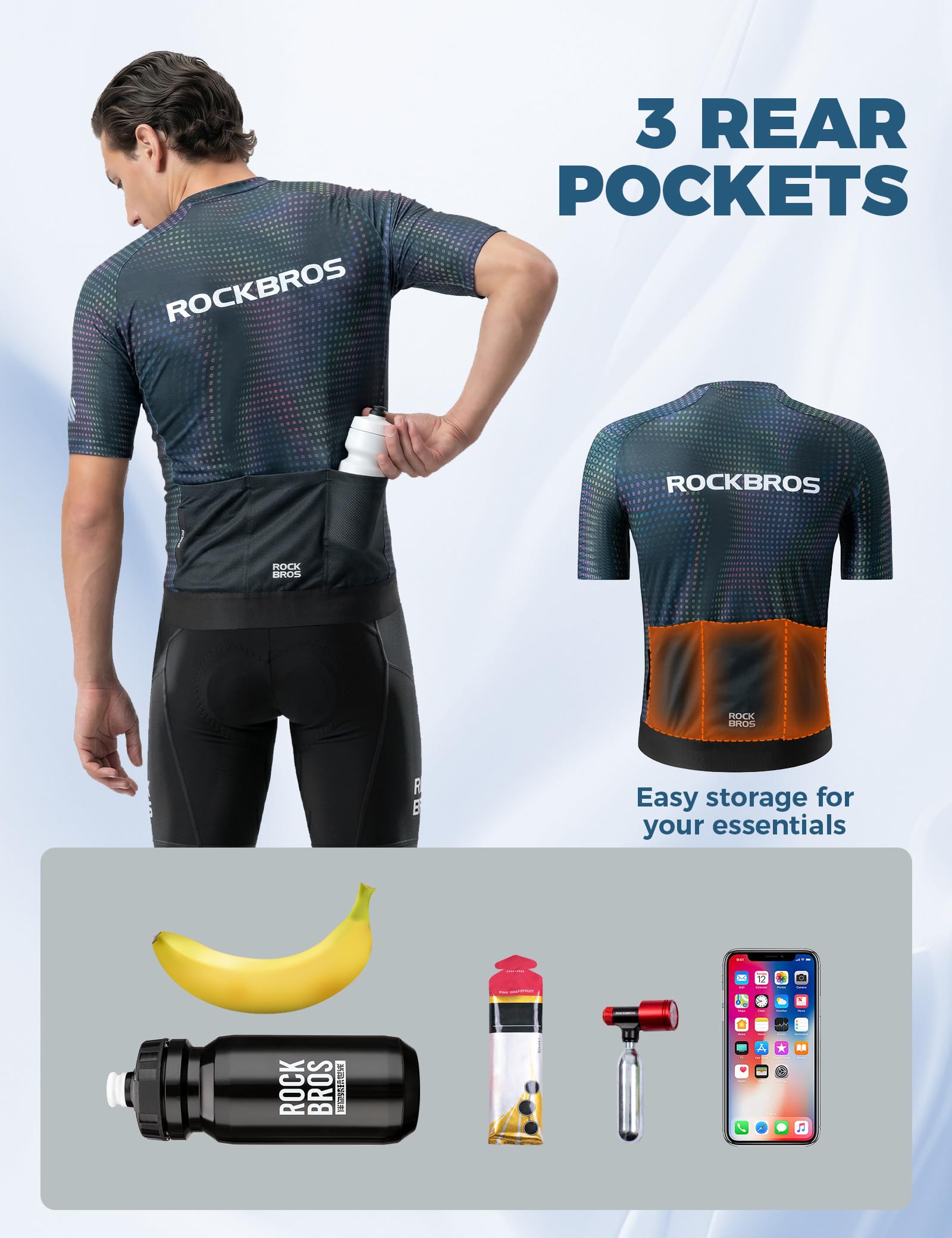 ROCKBROS męska szybkoschnąca koszulka rowerowa