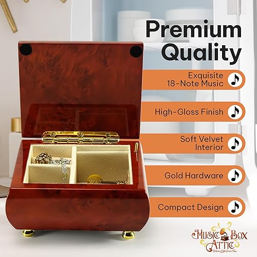 Miniatura 4 de Joyero de madera simple pero hermoso y con clase, muchas canciones para elegir, Georgia On My Mind